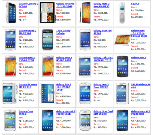 Daftar Harga Smartphone dan Tablet Samsung Terbaru | Download Aplikasi