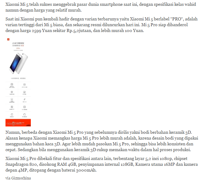 mi5 pro versi murah