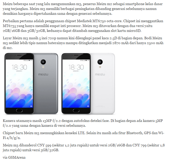 versi terbaru meizu m3