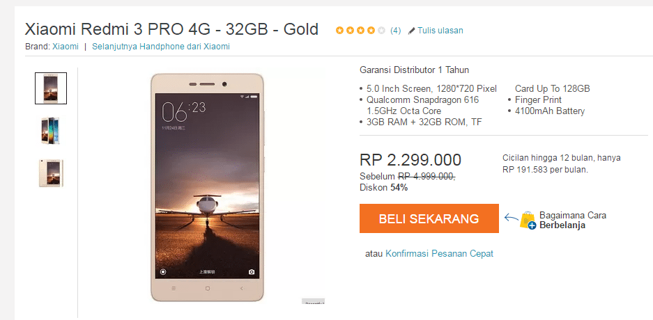 harga xiaomi redmi note 3 pro 1