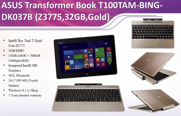 Notebook 2in1 Terbaru, Asus Transformer Book T100 TAM 