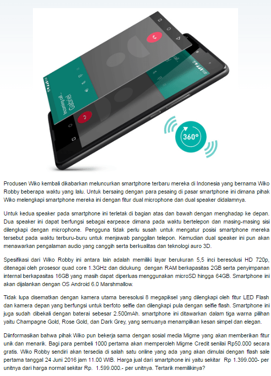 HP Wiko Terbaru