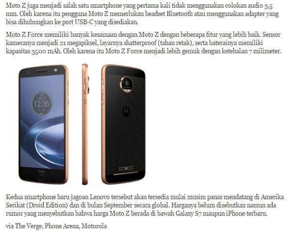 moto Z &amp; moto Z force 2 | Februari Maret 2019