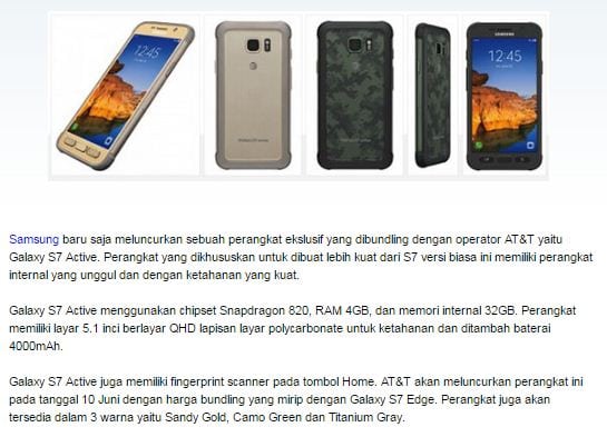 spesifikasi resmi samsung s7 activ