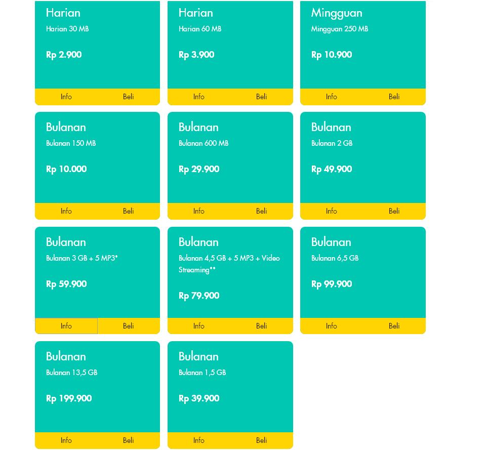 tarif internet 4G Indosat 1