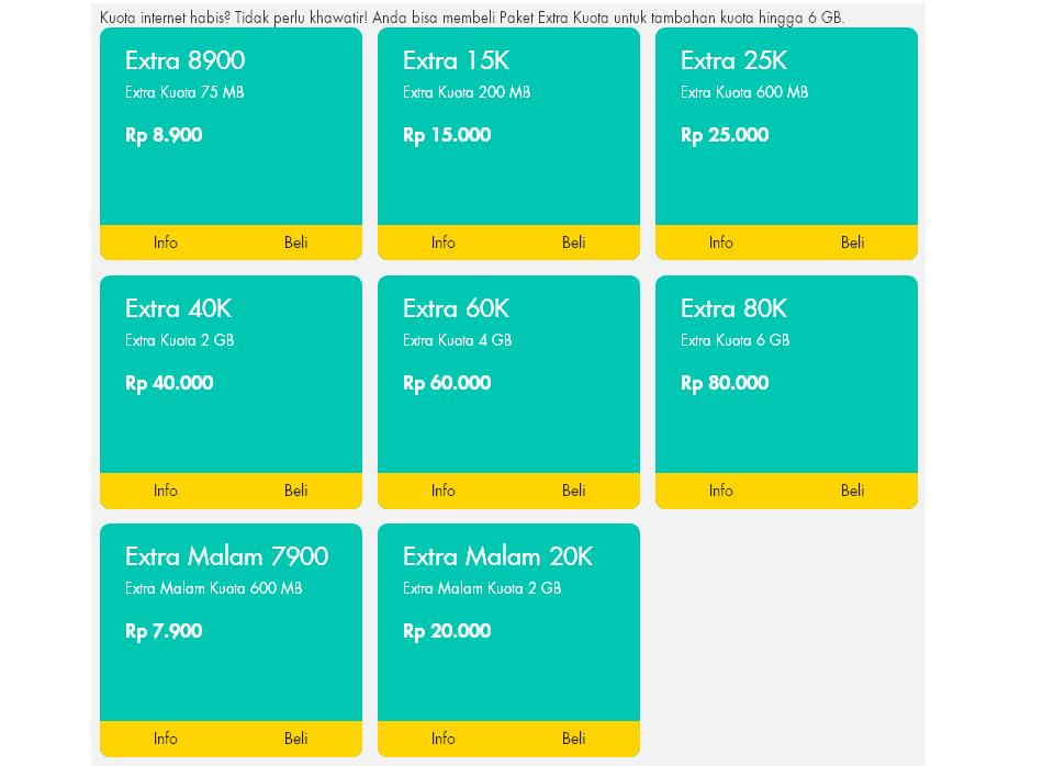 tarif internet 4G Indosat 2