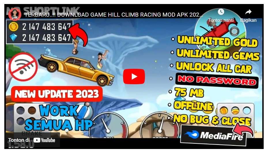 Hill Climb Racing MOD Apk Uang tak Terbatas