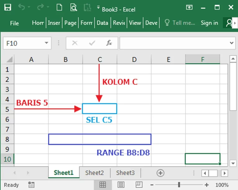 Komponen Utama Worksheet pada Microsoft Excel