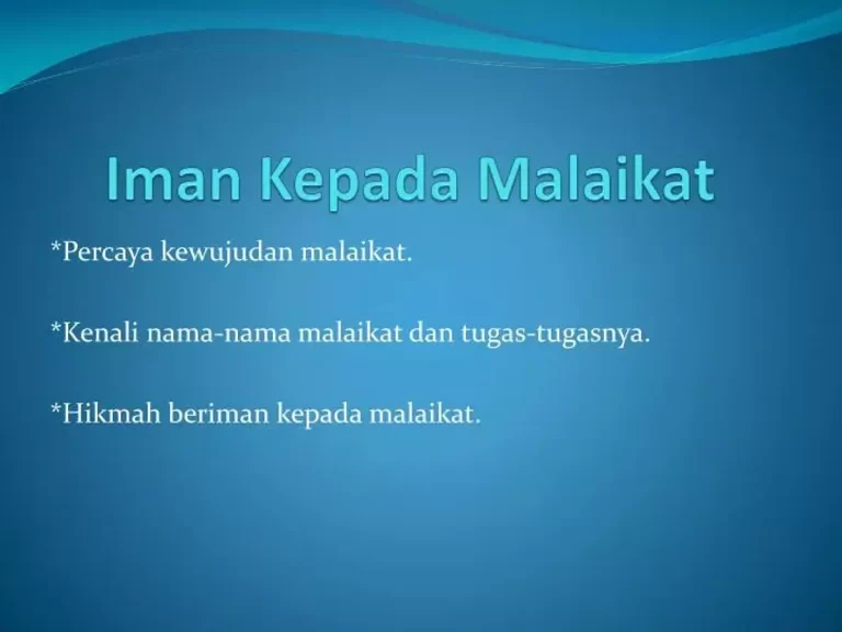 Membudayakan Etika Berdasarkan Iman kepada Malaikat