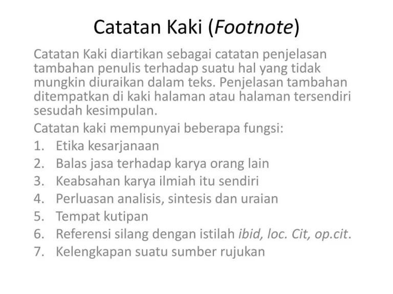 Perbedaan Antara Footnote dan Bibliografi