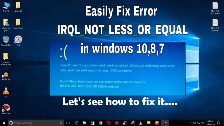 Pesan Kesalahan IRQL_NOT_LESS_OR_EQUAL di Windows