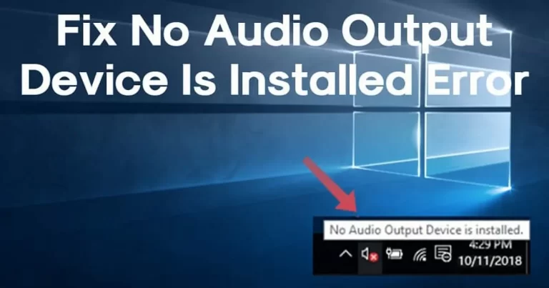 Pesan Kesalahan No Audio Output Device di Windows