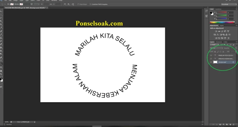 Transformasi Teks Lingkaran dalam Photoshop